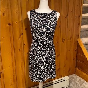 AB Studio black & white swirl dress